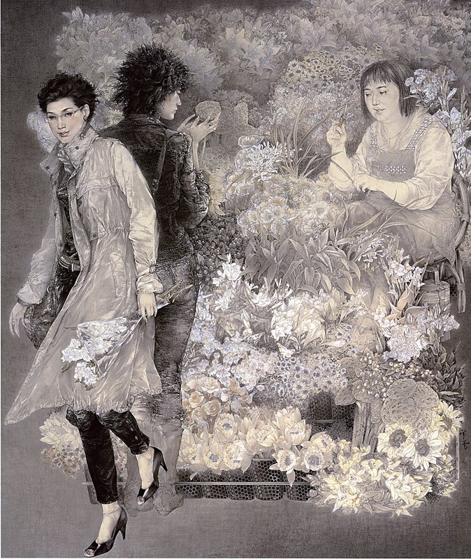 羅寒蕾2009年〈日日是好日〉，200×172厘米。