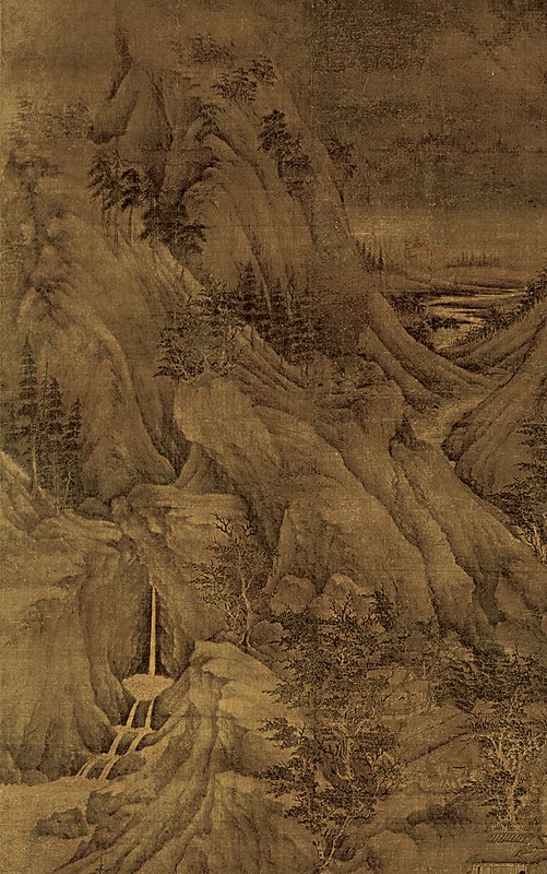 北宋王希孟〈千里江山圖〉卷，北京故宮博物院藏，局部。