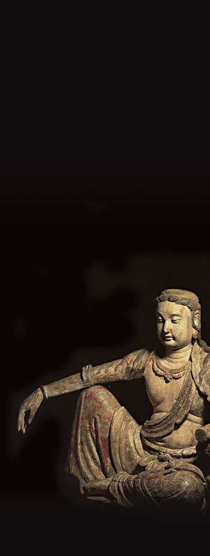 現藏於法國巴黎吉美博物館943年〈水月觀音〉,圖為〈千手千眼觀音菩薩圖〉局部。