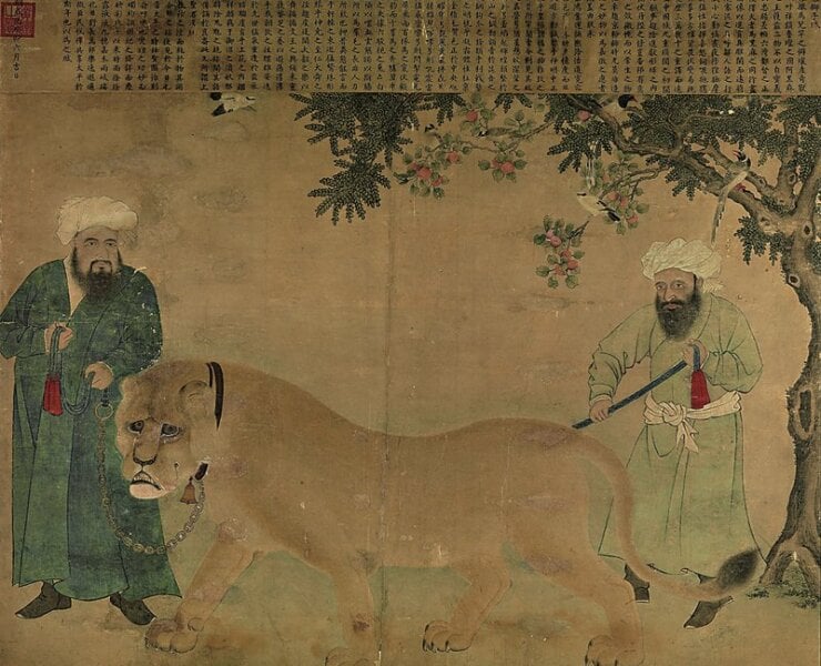 明代〈獅子圖〉， 2011年香港蘇富比春拍拍品，現為倫敦私人收藏。