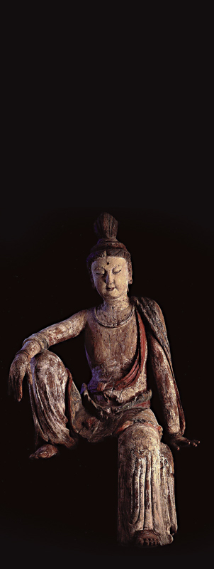 美國克利夫蘭美術館藏金代〈木雕水月觀音菩薩坐像〉,高138厘米。