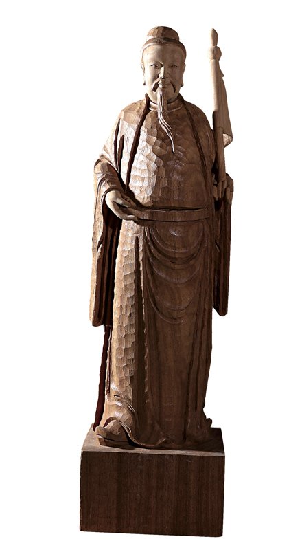 吳榮賜2011～2012年所作〈宋江〉，樟木，28×30×106厘米。