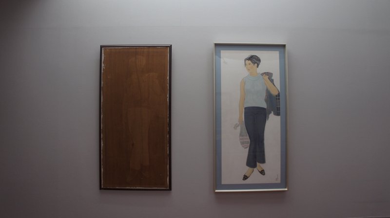 何德來1950年作〈終戰〉，油彩畫布，45.5×38公分。