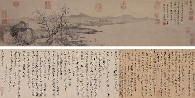 中國嘉德2008年春拍編號1325清代惲壽平〈載鶴圖〉,水墨紙本手卷,22×93公分,估價人民幣1,500萬~2,000萬元,成交價人民幣3,696萬元。