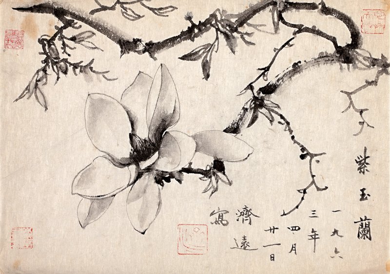 王昌杰代表作〈雙虎圖〉。圖／硅谷亞洲藝術中心。