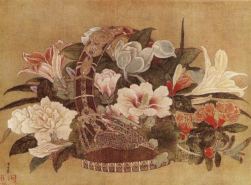 南宋李嵩〈花籃圖〉，北京故宮藏。