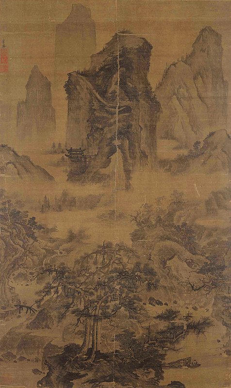 15世紀明代李在〈山水圖〉。