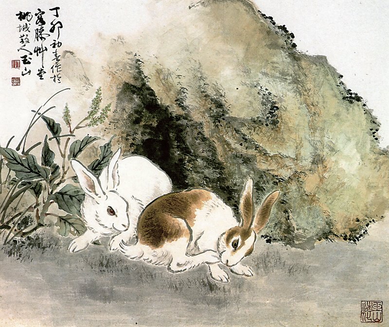 林玉山〈春苑〉。