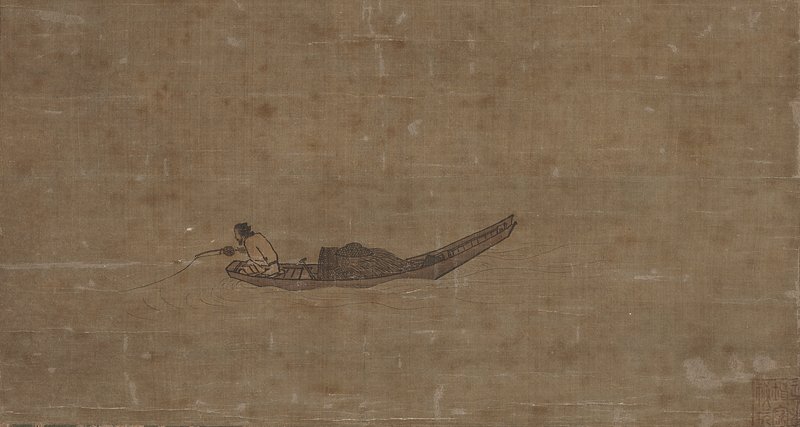 南宋馬遠,〈寒江獨釣圖〉。