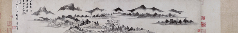 董其昌〈仿小米瀟湘奇境圖卷〉。