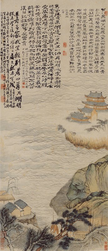 清石濤〈巢湖圖〉軸。