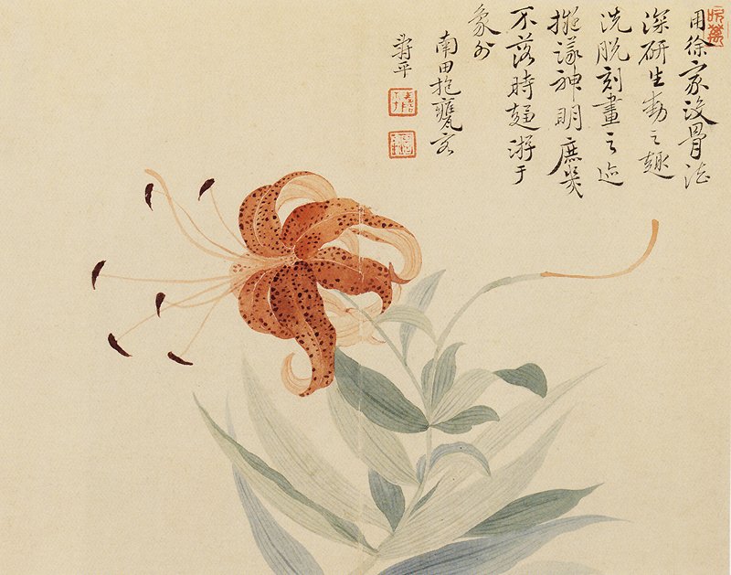 清惲壽平〈甌香館寫生〉冊，圖為局部。