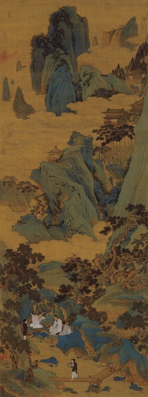 明仇英〈桃源仙境圖〉軸。