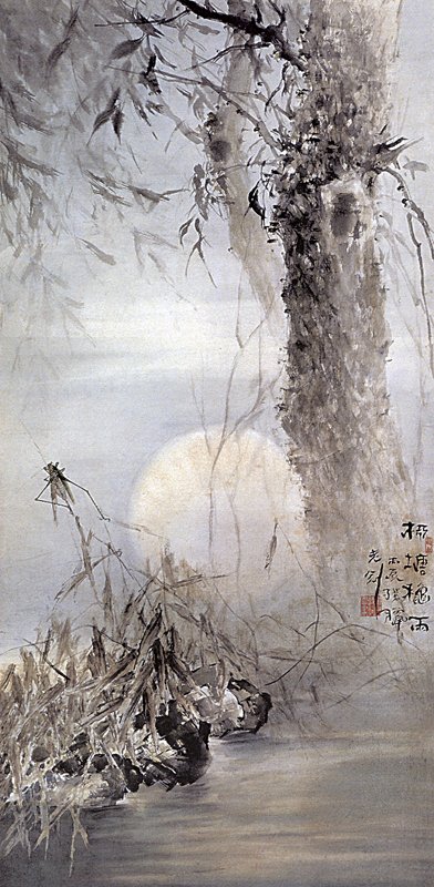 民國高劍父1916年〈柳塘秋雨〉，廣東省博物館。