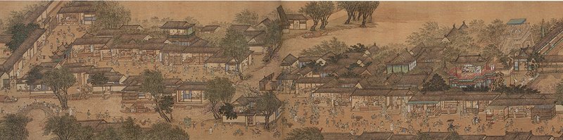 明代仇英本〈清明上河圖〉局部，遼寧省博物館藏。