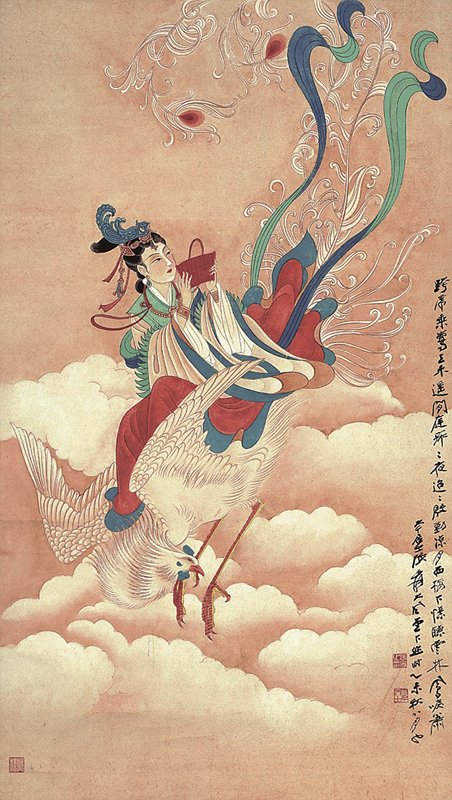 張大千〈鳳簫圖〉，成交價7,404萬港元。