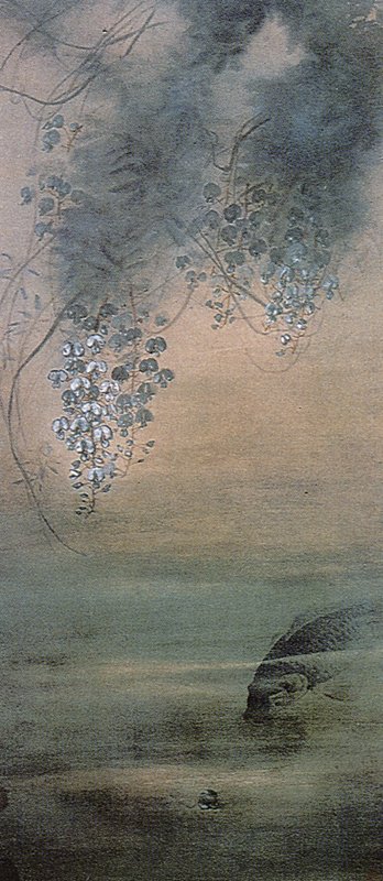 民國高劍父〈游魚啖花影〉，藏地不詳。