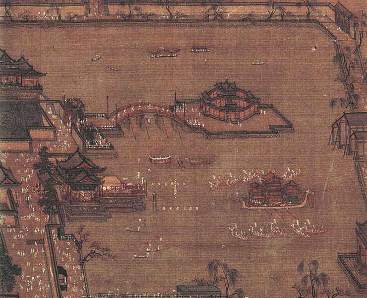 傳為張擇端畫〈金明池爭標圖〉，天津博物館藏。