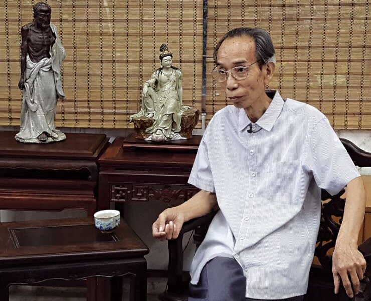 石灣陶塑大師廖洪標，2013年5月22日攝於專訪現場。