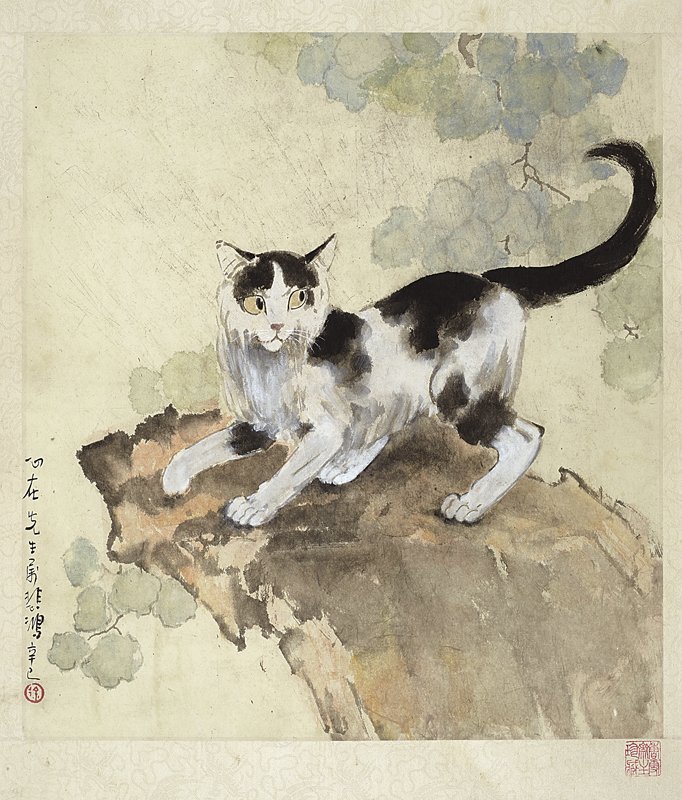 傅抱石〈春江放艇圖〉，設色紙本鏡心，65×44公分。