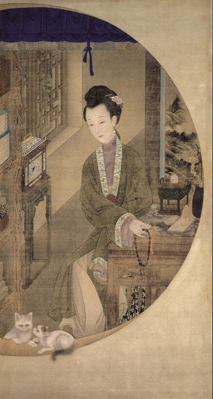 清〈翡翠十八子手串〉，北京故宮藏。