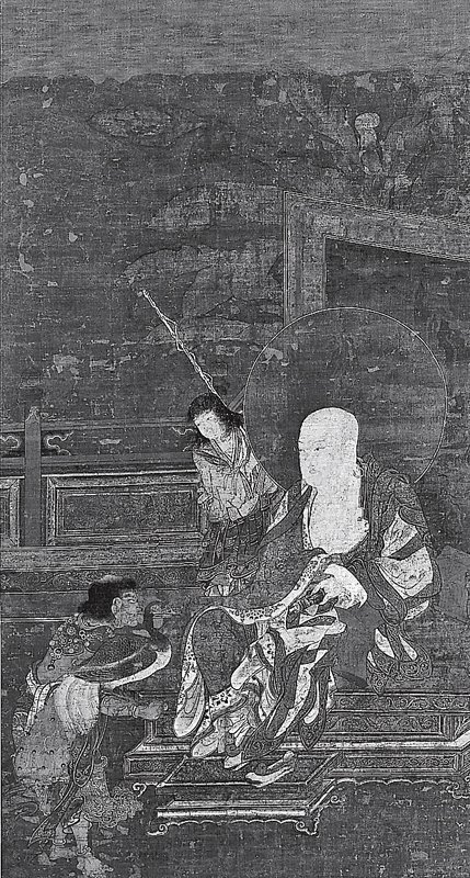 南宋佚名〈羅漢圖〉，絹本設色，高93.7公分，美國克利夫蘭博物館。