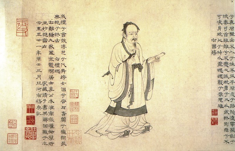 元代張渥〈九歌圖〉局部，美國克利夫蘭美術館藏。