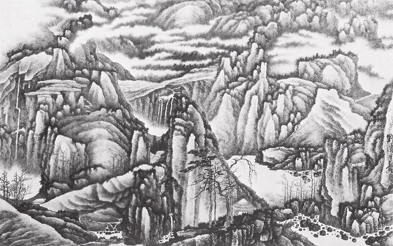 清代龔賢〈千巖萬壑圖〉，瑞士瑞特堡博物館。