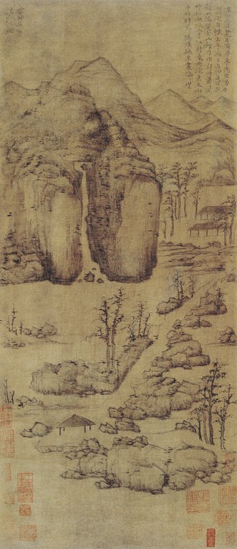 元代倪瓚〈溪山仙館〉局部，王季遷家族。
