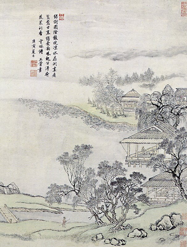 王翬〈水閣延涼圖〉。