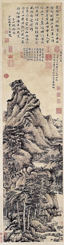 王蒙〈夏日山居圖〉，北京故宮藏。