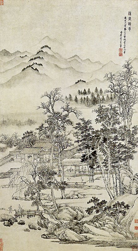 王翬〈仿雲西老人溪堂詩思〉。