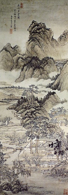 王翬1703年〈南山草堂圖〉，遼寧省博物館藏。