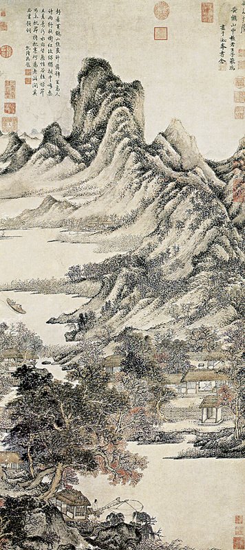 王蒙〈秋山草堂圖〉，台北故宮藏。