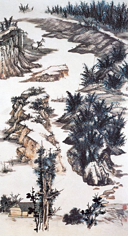 張大千1961年〈八德園〉，173.7×94公分。