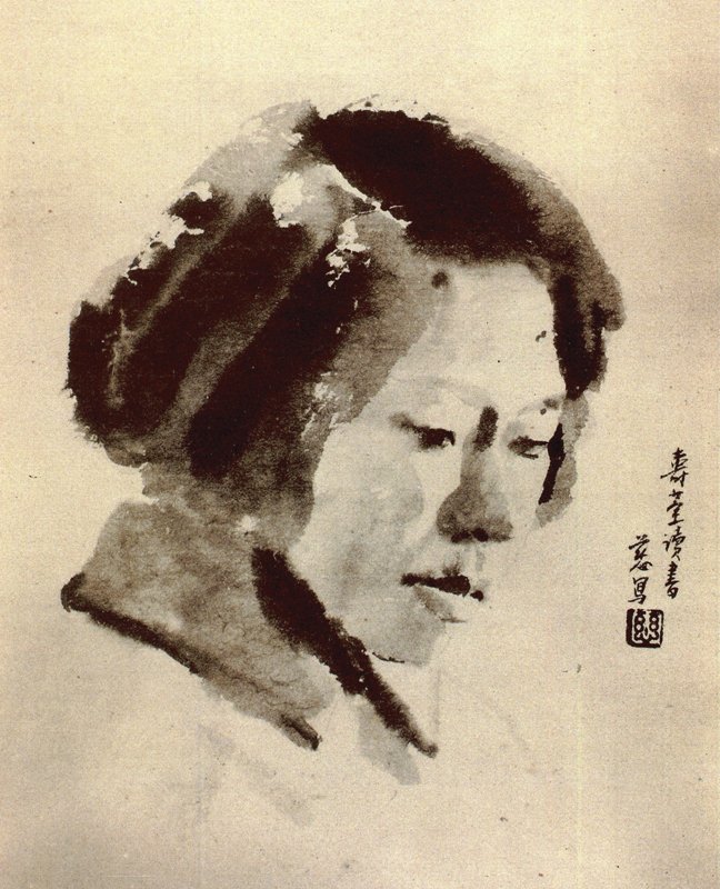 1935年中華書局出版玻璃版精印之《孫多慈描集》墨畫錢壽荃女士。宗白華序言：「以西畫的立體質感，含咏於中畫的水暈墨章中，質實而空靈，別開生面。」