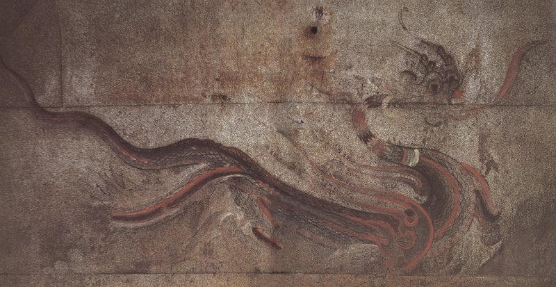 江西大墓墓（主）室東壁：青龍，引自《Koguryo Tomb Murals》。