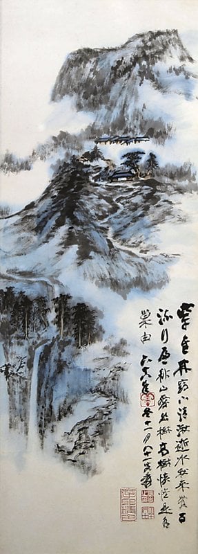 富德:張大千山水,90×33公分。