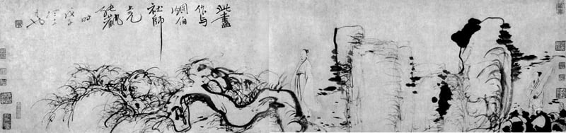 清．張風1648年作〈攜琴人物圖〉，香港虛白齋藏