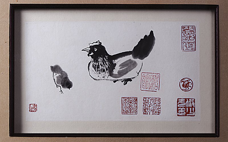 陸儼少〈花鳥四幀〉，各17×30公分。