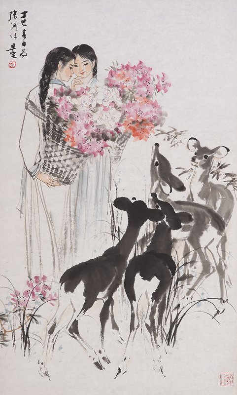 陸儼少〈秋山行旅圖〉，紙本鏡心，67×44公分。