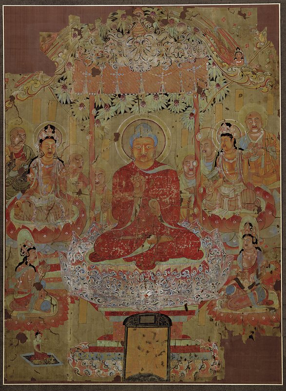 唐佚名〈釋迦樹下說法圖〉,英國大英博物館藏。©The Trustees of the British Museum。