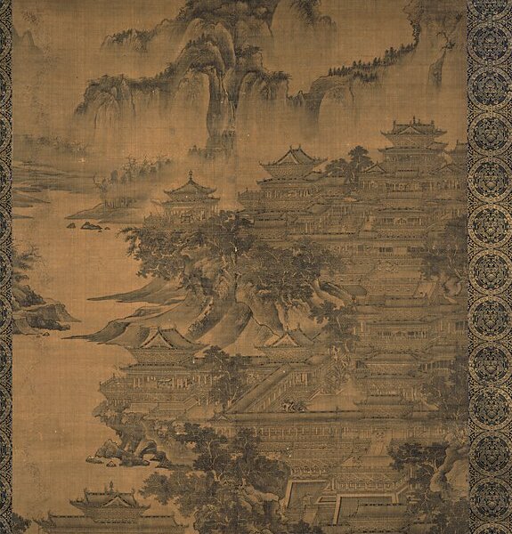 元傳郭忠恕〈明皇避暑宮〉，絹本水墨軸，161.5×105.6公分，日本大阪市立美術館藏。©Osaka City Museum of Fine Arts。