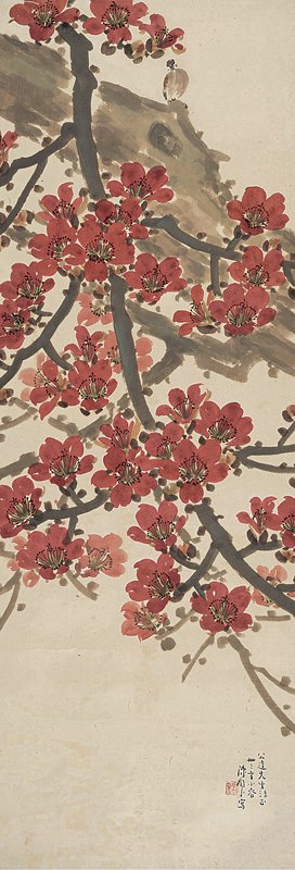 編號121陳樹人〈紅棉花〉，成交價人民幣44.85萬元。