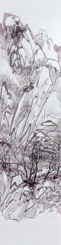 許郭璜〈意到筆隨〉四屏之一，135×34.5公分。