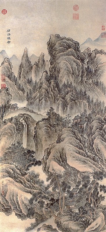 董邦達〈石梁瀑布〉，140×64公分，成交價2308萬港元。