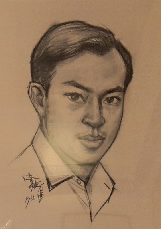 席德進1966年素描歐豪年像。