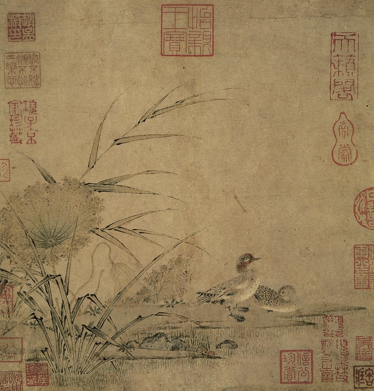 （傳）惠崇〈秋浦雙鴛圖〉冊，台北故宮博物院藏。
