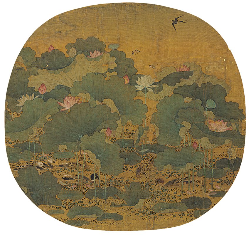 馮大有〈太液荷風圖〉冊，台北故宮博物院藏。