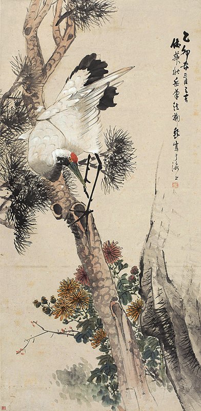 編號414鄭曼青〈松鶴延年〉，成交價人民幣10.93萬元。